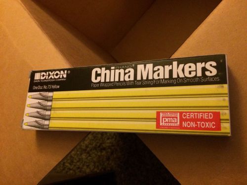 Dixon China Markers Yellow No.73  Box of 12. NEW