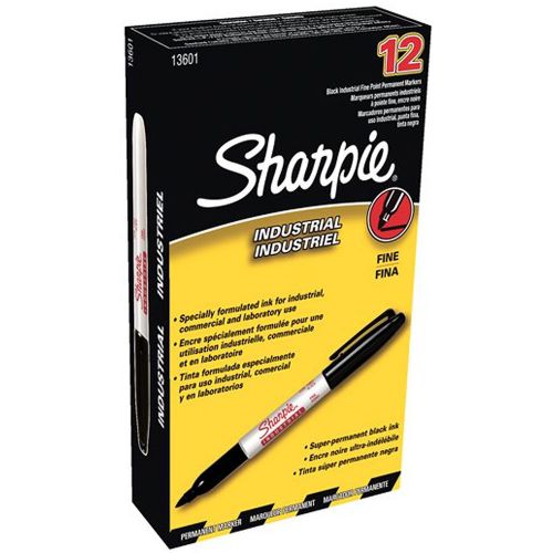 Sharpie industrial marker pen fine point black 1 box for sale