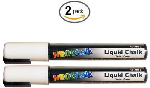 NEW Set of 2 NeoChalk Liquid Chalk Marker Chisel Tip - White