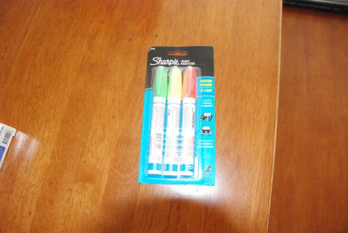 Sharpie water-based medium paint 3 fluorescent marker 36967 yellow red green for sale
