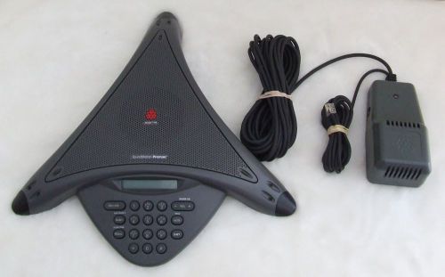 Polycom SoundStation Premier Conference Phone W/ Power Adapter Telephone Cables