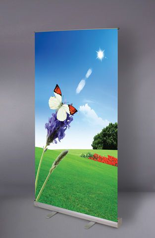 Retractable pull up banner stand 24&#034; (sc-01) with printing for sale