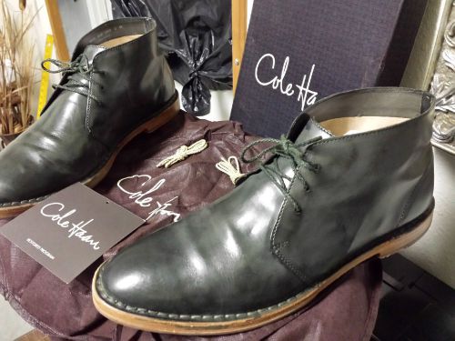 Cole Haan Paul Chukka Dress Shoes Mens 10.5 Loden Green Leather