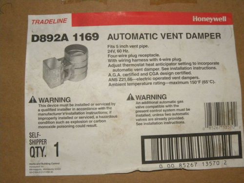 Honeywell Tradeline D892A 1169 5&#034; Automatic Vent Damper 24VAC 60Hz NEW!