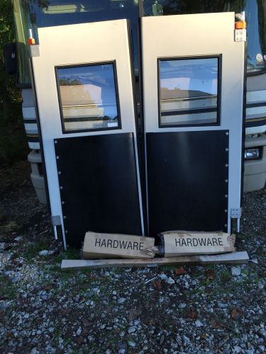 Heavy duty double panel traffic door 6&#039;w x 7&#039;h metallic gray for sale
