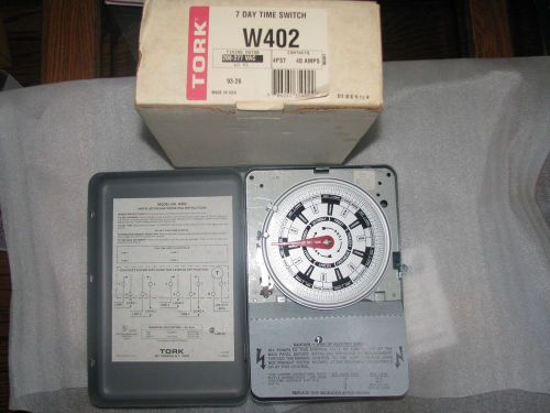 Time clock 7 day tork t402 4 spst 40 amp contacts 208-277 volt motor for sale