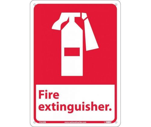 Nmc fga3r safety sign - fire extinguisher 10&#034; x 7&#034; rigid plastic for sale