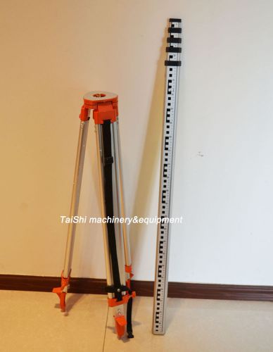 NEW 1.65M Aluminum Tripod+5M Staff For Rotary Laser Level A