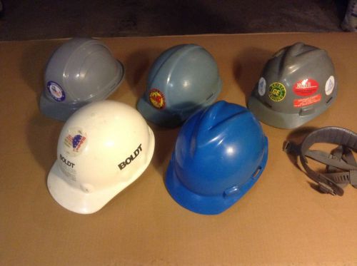Hard Hats Construction Safety Helmets (5) Used V-Gard Fibre-Metal Vulvan AO