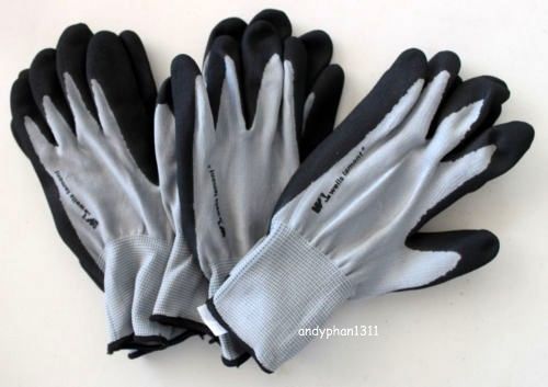 Lot: 3 pair wells lamont premium nitrile coated work gloves -  large size for sale