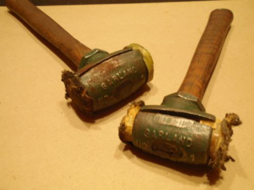TWO (2) VINTAGE USED GARLAND SPLIT-HEAD HAMMERS/MALLETS #1 AND #2....