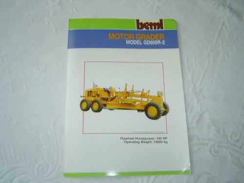 BEML model GD605R-2 motor grader brochure