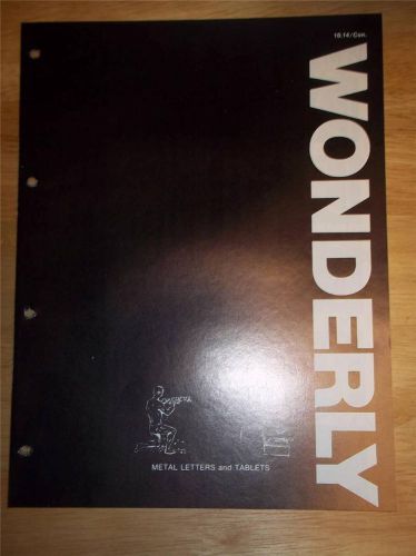 Vtg Wonderly Letters &amp; Tablets Catalog~Metal Signs/Crosses/Lettering