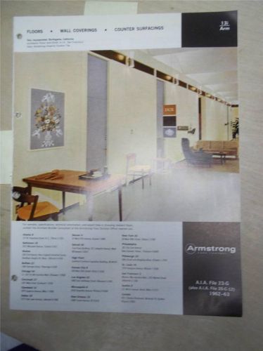 Armstrong Cork Co Catalog~Excelon Vinyl-Asbestos Floor Tile~1962
