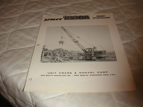 1972 unit model 1220a crawler magnet crane sales brochure for sale