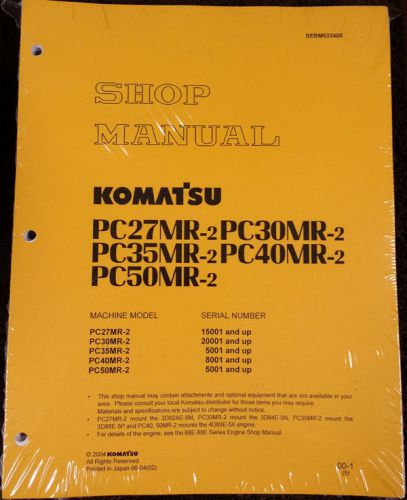 Komatsu Service PC27MR-2, PC30MR-2, PC35MR-2 Manual