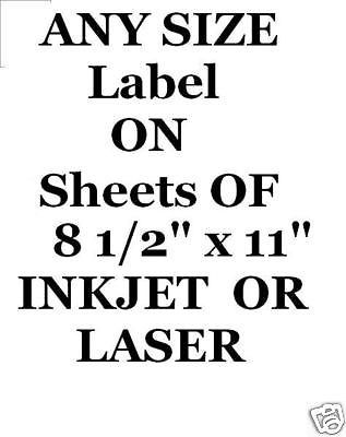 Any size removable labels on 100 sheets  8 1/2 x 11&#034; for sale