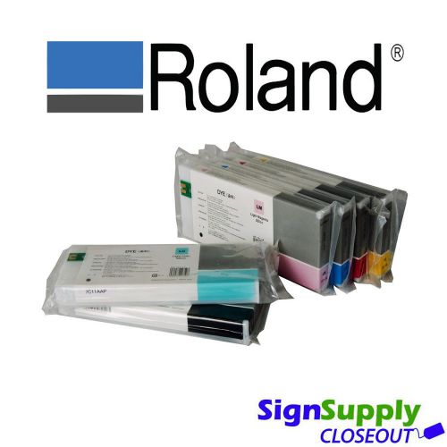Roland oem aqueous dye ink cartridge set 220ml cmyk + lm &amp; lc for sale