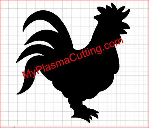 Rooster CNC .dxf clip art for plasma, laser, water jet, decals