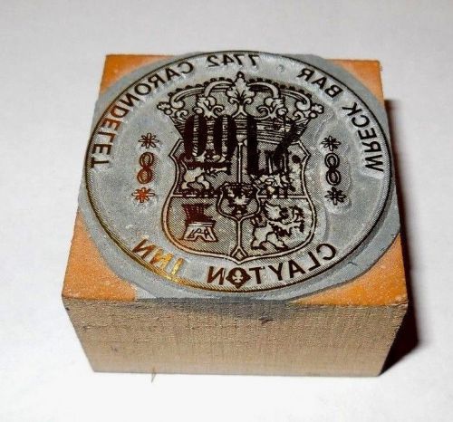 Letterpress printers block clayton inn wrecks bar st. louis mo. advertising for sale