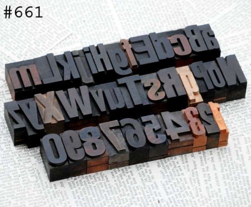 A-Z 0-9 alphabet number letterpress wood printing blocks wooden type characters