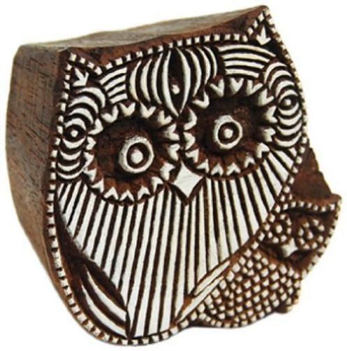 NEW International Arrivals Blockwallah Wooden Stamp, Owl Family