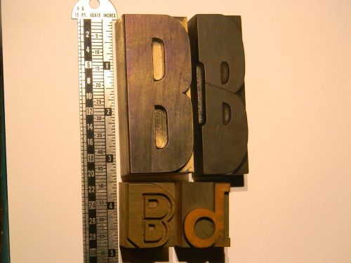 Lot of 4 Antique Letterpress wood type Letter B printing blocks pinterest crafts