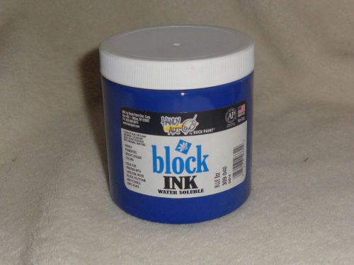 NEW Handy ART 309-040 Block ink 8OZ. Blue Made in USA, FREE Ship, non-toxic