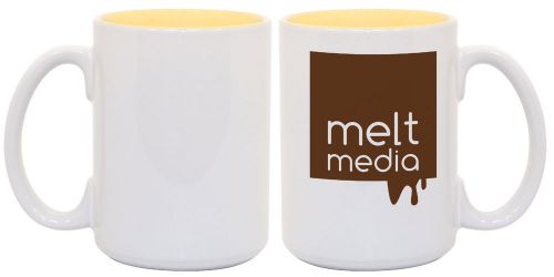 Overstock Sale on Sublimation Mugs! 15 oz Yellow Two-Tone - 36/case!