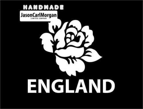 JCM® Iron On Applique Decal, England Rugby Rose White