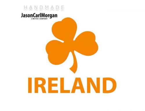 JCM® Iron On Applique Decal, Ireland Rugby Shamrock Neon Orange