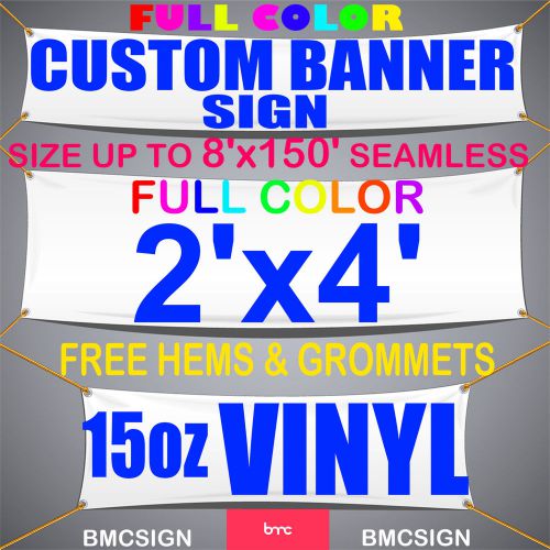 2&#039;x4&#039; 15oz vinyl / full color/  fully custom / free hems &amp; grommets for sale
