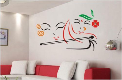 2X Wall Vinyl Sticker Decal Lord Krishna Bedroom Drawing Room Car Truck -92 B