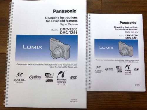 ** PRINTED** Panasonic Lumix TZ60  User guide Instruction manual   Colour Manual