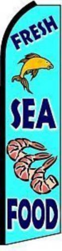 Fresh sea food light blue feather flag + pole + spike for sale
