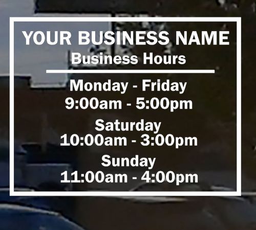 11&#034;x8.5&#034; retail business hours vinyl decal / graphics great custom sign for sale