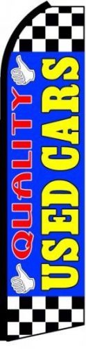 Quality Used Cars Super Feather Flag 15&#039; Flutter Swooper Sign Blue Banner jjc