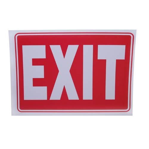 EXIT  red &amp; white 9&#034; x 12&#034; flexible PLASTIC sign