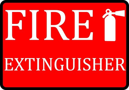 Red White Black Fire Extinguisher Sign Vinyl Business Company Signage Plaque