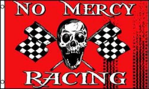 No Mercy Racing Checkered Pirate Flag 3x 5&#039; Indoor Outdoor Deluxe Banner
