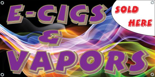 ECIG VAPORS VAPING VAPE BANNER SIGN  48&#034; X 18&#034;  -  CIGARETTES ELECTRONIC