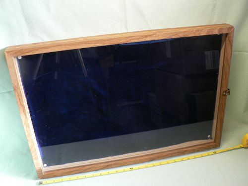 Large Wooden Hinged Glass Top Vintage Collectible Flea Market Display Case Box
