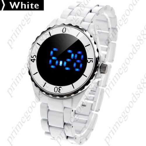 Unisex sports round case digital wrist watch in white free shipping wholesale for sale