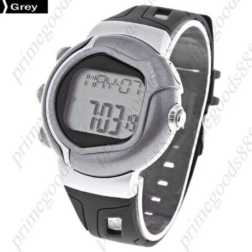 Sports Digital Watch Electronic Wrist Watch Heart Rate Monitor Unisex in Grey