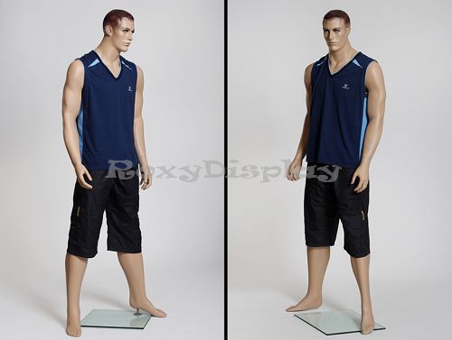Male Fiberglass Realistic Mannequin with Molded Hair Dress From Display #MZ-MATT