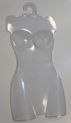 10 CLEAR Female Torso Plastic Body Dress Form Mannequin Hanger Lingerie Display