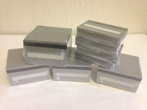 1000 Silver CR80 PVC Cards HiCo MagStripe 2 Track w/ Signature Panel ID Printers
