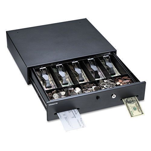 Mmf steelmaster 225106001 steel black cash drawer register safe with alarm alert for sale