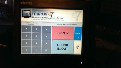 MICROS WS4-LX  POS TERMINAL, WITH STAND AND REAR DISPLAY