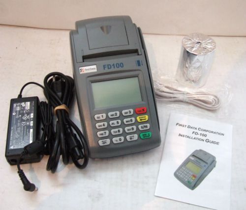 FIRST DATA FD100 Credit Card Machine In Box W/Power Supply            GUARANTEED